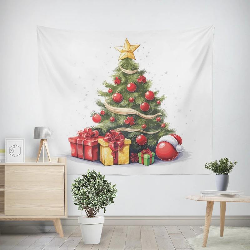 Christmas New Year Christmas Tree Pattern Living Room Bedroom Decorative Tapestry
