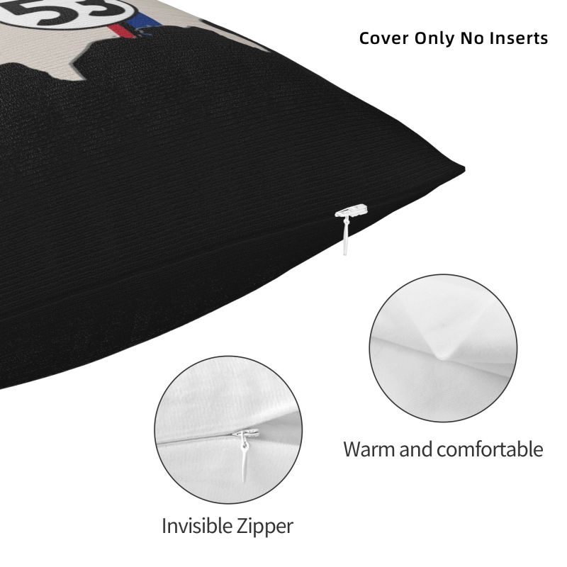 Herbie 53 Classic Racing Car Logo Cushion Cover Soft Polyester Throw Pillow Case For Sofa Car Seat Decoration Bedding Pillowcase