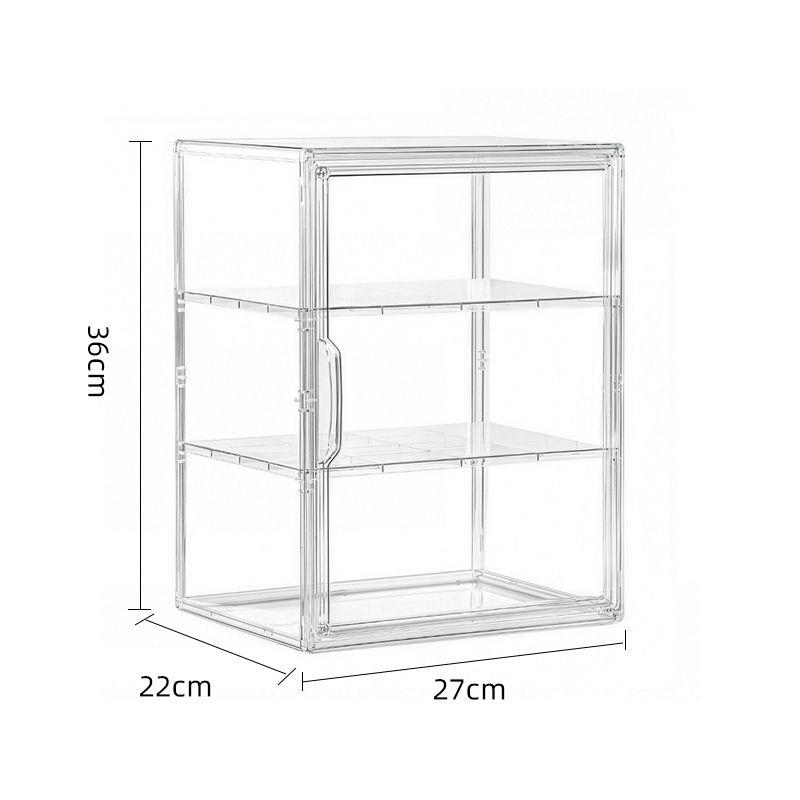 1pc Transparent Storage Box Blind Box Display Box Clear Acrylic Dustproof Organizer with 2PCS Large Partitions Food Showcase