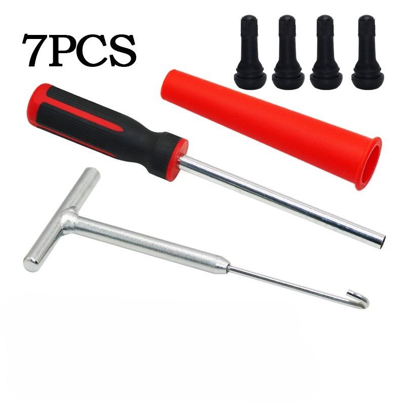 Car Tire Valve Stem Repair Tool Kit Auto Valve Core Remover Installer Tire Valve Nozzle Disassembly Maintenance Tools Set