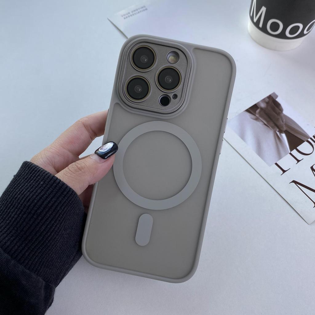 Frosted Armor Magnetic Magsafe Translunt Case For iPhone 11 12 13 14 Plus 15 16 Pro Max Wireless Charge Lens Protection Cover
