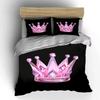 Crystal Crown Decorative Set Bedding Set with 1 Duvet Cover 2 Pillowcases Single Double King Queen, Gift