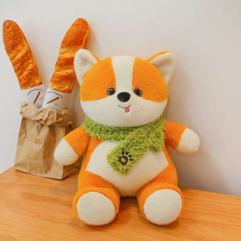 

Плюшевая желтая подушка-корги, уютный короткошерстный пес, мягкая игрушка, идеальный компаньон для кровати 40cm