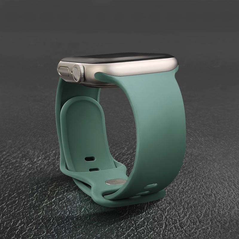 Sport Silicone Strap For Apple Watch Bands 44mm 46mm 42mm 45mm 41mm 49 40mm Correa Bracelet iWatch series 10 11 9 8 7 ultra 3 SE