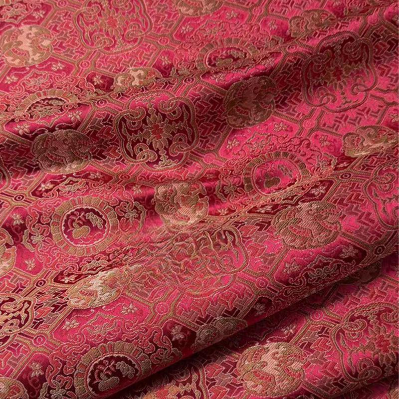 

Traditional Song Jin Embroidered Silk Fabric Floral Pattern Ethnic Style for Sewing Clothing Coat Dress Chinese Hanfu Fabric 100x75cm