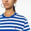 Polo Ralph Lauren Striped Pattern Embroidered Loose Round Neck Short Sleeve T-Shirt Women Tops Dark-Blue 211924295-001