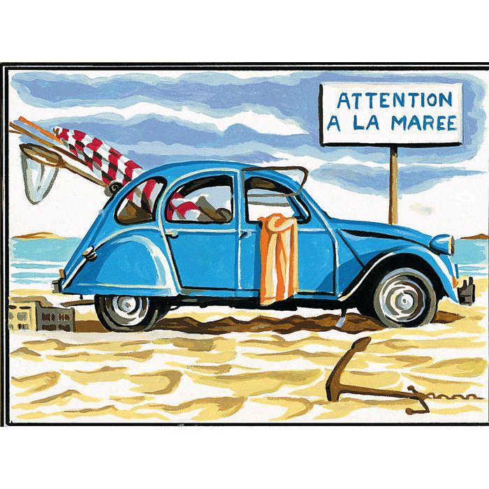 Canevas Pénélope Antique Attention à la marée 30x40cm