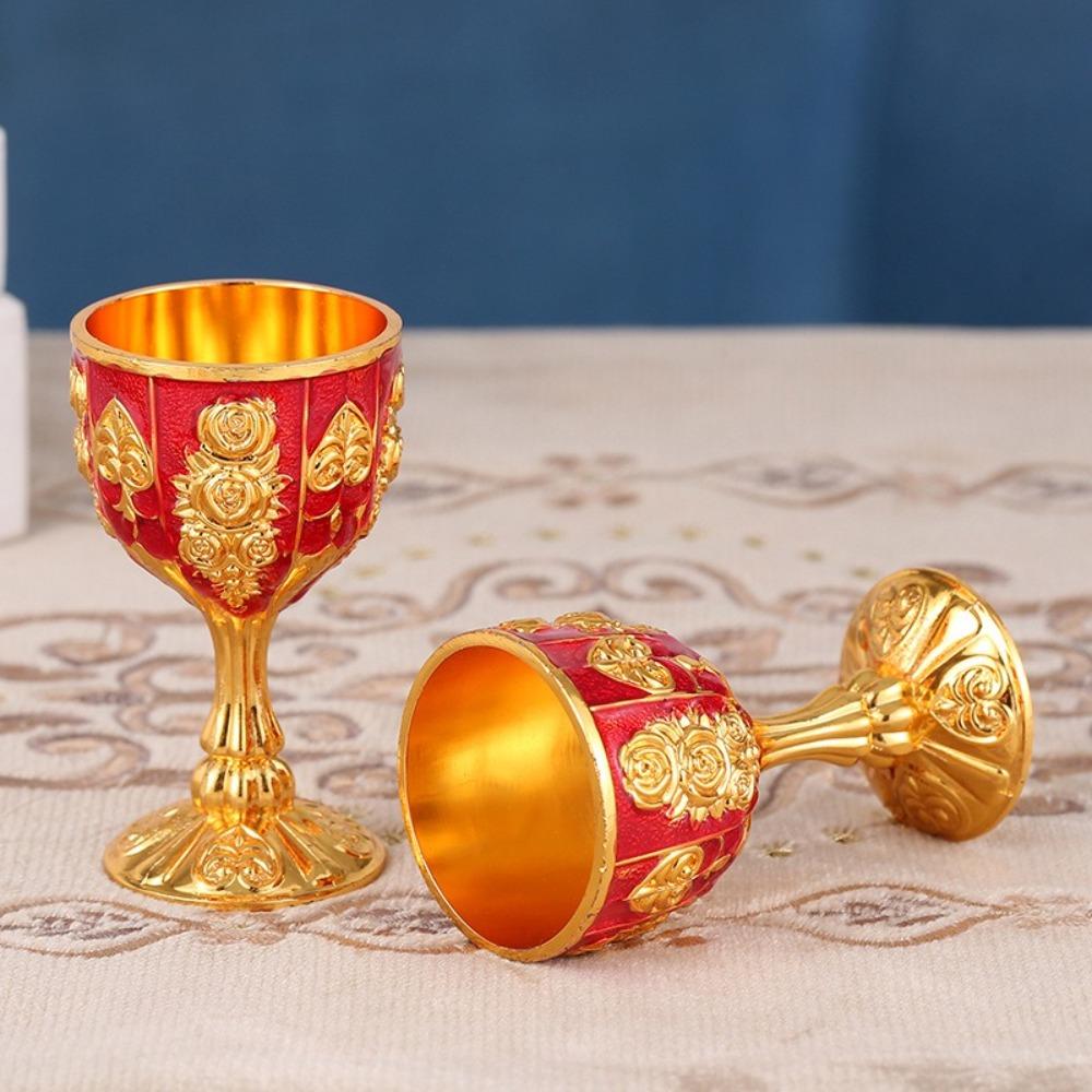 Creative Retro Wine Glasses European Style Metal Champagne Glasses Spirit Vodka Drinkware Dinnerware Goblet Bar Home Decor
