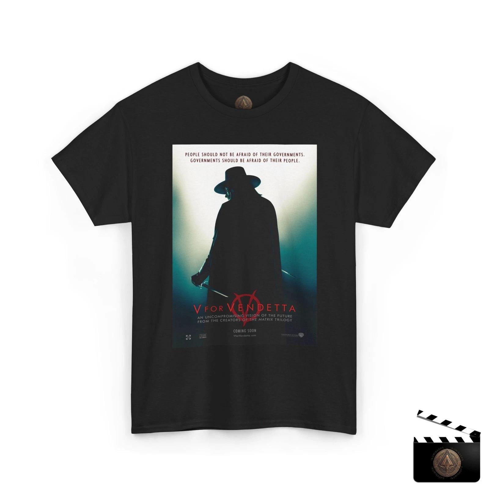 V For Vendetta Retro Movie Poster T shirt for Men & Women 4XL