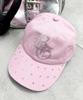 WEGO Logo Rhinestone Korean Street Size Pink Cap, Style, Gift, Women's, F/L,