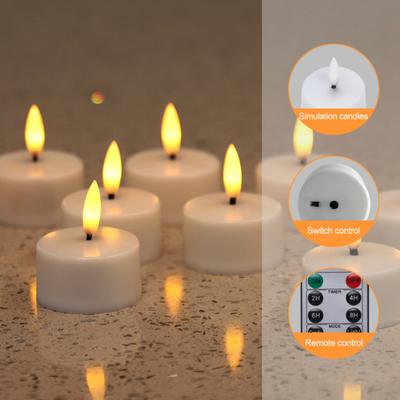 4/6/12 Fori Candele a Lumino Senza Fiamma Ricaricabili Candele LED Scintillanti Candele Votive LED a Batteria Candele Elettriche
