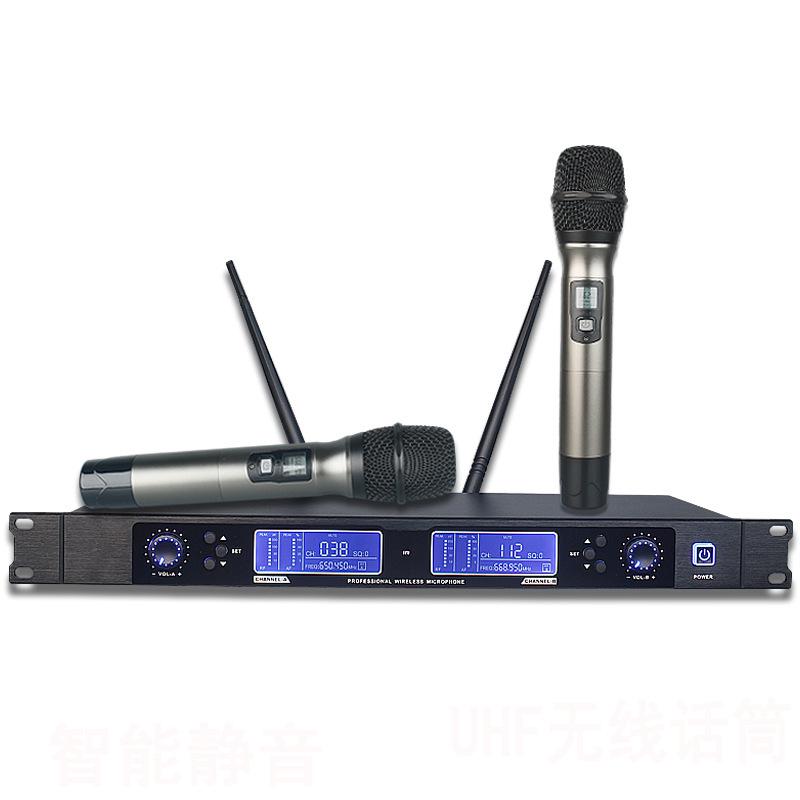 UHF Wireless Dual Microphone System for Home, Stage, and KTV Audio Equipment