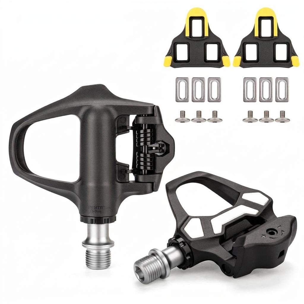 Super Lightweight Gewage Carbon Fiber Road Bike Pedals 3-Bearing Steel Spindle Self-Locking Clipless Cleat Parts Anti-Slip