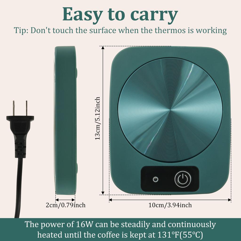 Mug Warmer Fast and Even Heating Electric Cup Warmer with US Cable Plug Thermostat Coffee Cup Heater for Office Desk Home Travel