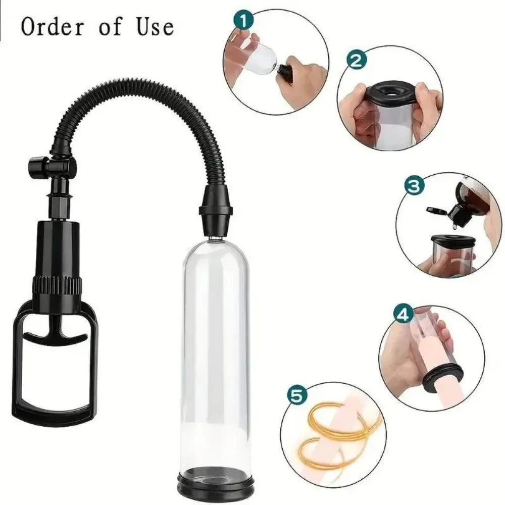 Male Penis Pump Manual Penis Enlarger Adult Sex Toys For Man Vacuum Pump Big Dick Trainer Male Lasting Masturbator Sex Shop 18+