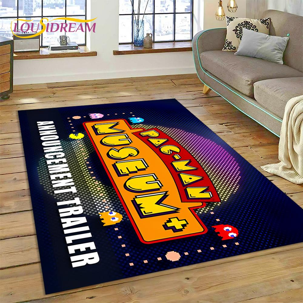 3D Retro Pakkuman Classics Game Carpet Rug for Bedroom Living Room Home Sofa Decoration,Children Game Large Decor Floor Mat Gift