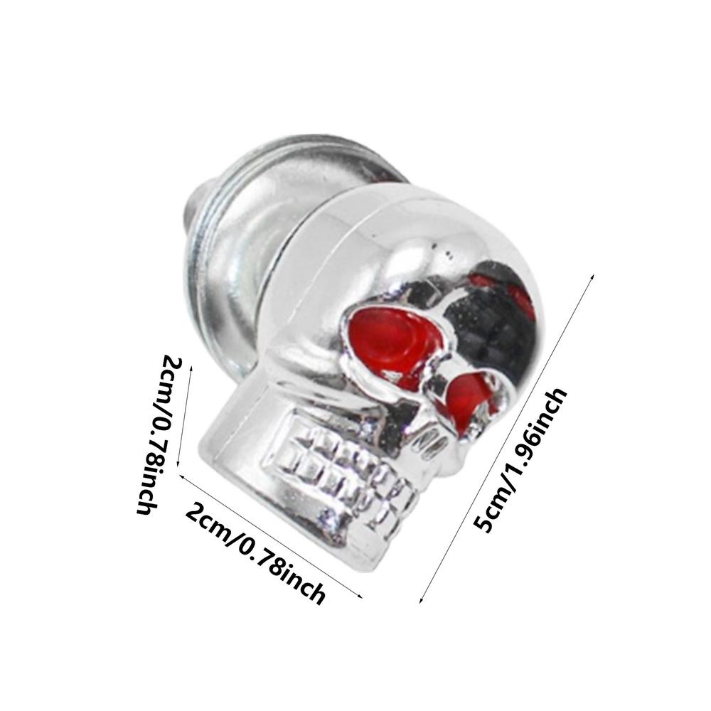 Skull Head Screw 3D Skull Red Eye Design License Plate Fixing Nut Skull Automobile Accessories Skull License Plate Frames