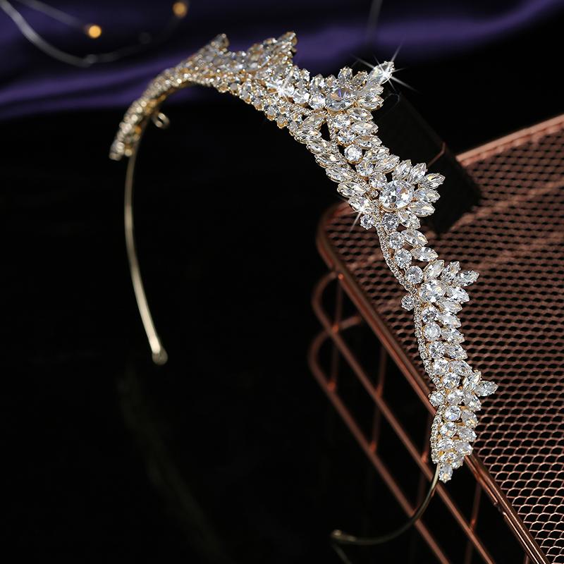 Drop Shipping Cubic Zircon Wedding Tiara Exquisite Bridal Hair Accessories Anniversary Crowns for Women BC5534 Corona Princesa