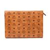 MCM Visetos Leather Clutch Bag with Metal Logo Plaque & Zip Closure for Daily & Party Use