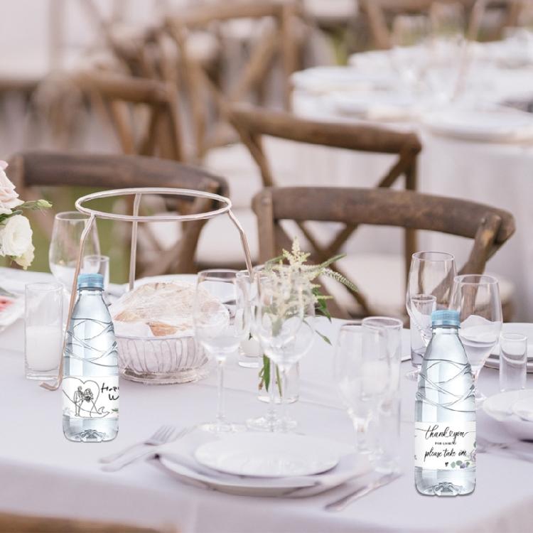 Wedding Water Bottle Labels,Waterproof Floral Water Bottle Wraps Sticker for Birthday Baby Shower Engagement Party