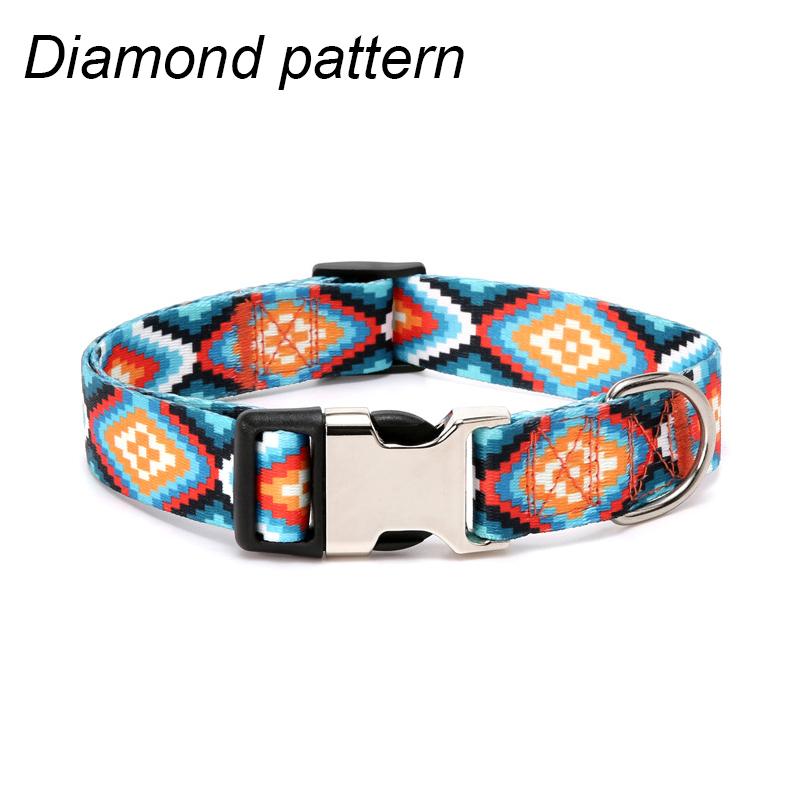 

Forest Pattern Collar Pet Accessories Pet Stripes Polyester National Wind Dog Rope Adjustable Nylon Personalized Pet Collar S