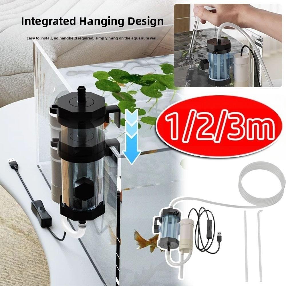 USB Powered Vacuum Gravel Cleaner Low Noise Fish Tank Cleaning Dirt Waste Remover For Aquarium