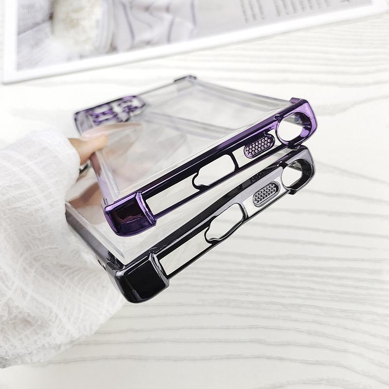 Luxury Shockproof Clear Soft Case For Samsung Galaxy S25 Edge S24 S23 FE S22 Ultra Plus S25+ Plating Transparent Cover TPU Shell
