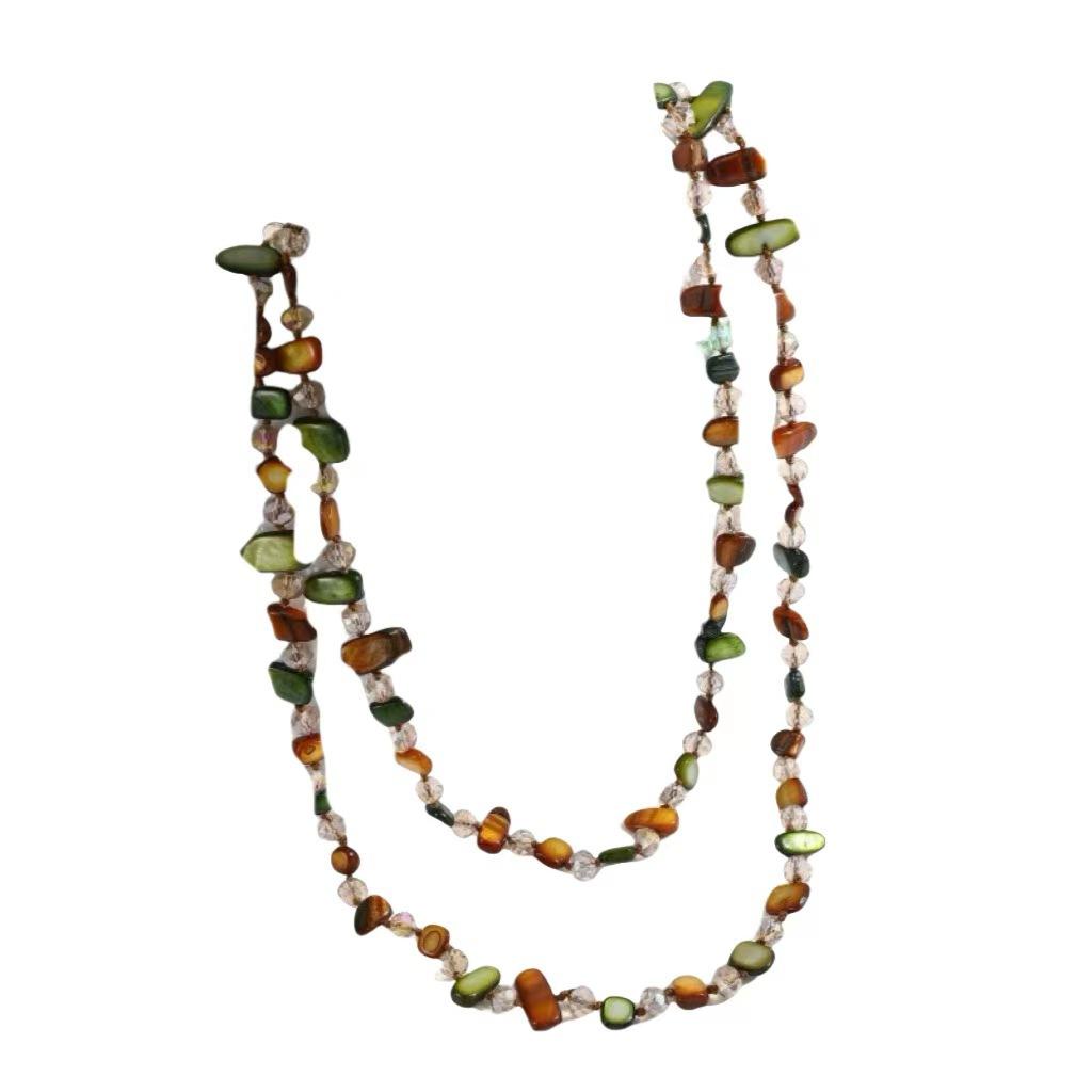European and American retro color shell pendant necklace light luxury niche fashion collarbone chain design sense niche item decoration