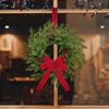 Pre-Lit Artificial Christmas Wreath,  Artificial Christmas Garland For Front Door With Red Bow, Cones, Red Berries,
