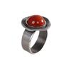 Traditional Craft Thai Silver Rings Adorned by Nanhong Agate Gemstones Offering Comfortable Wear Ethnic Elegant