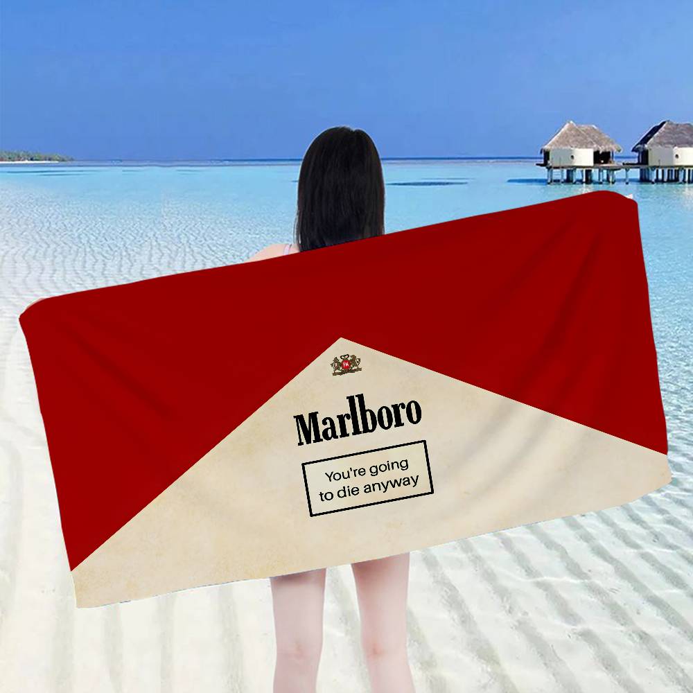 Retro M-Marlboro Microfiber Beach Towel Absorbent Quick Dry Soft Yoga Swimming Resort Mountain Climbing Towel