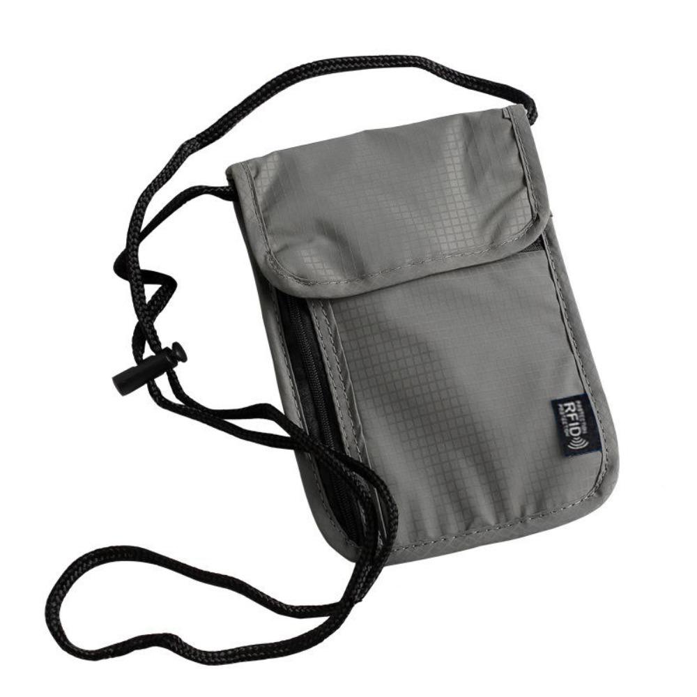 Neck Hanging RFID Passport Bag Rfid-Blocking Document Credit Case Safety Neck Wallet  Travel