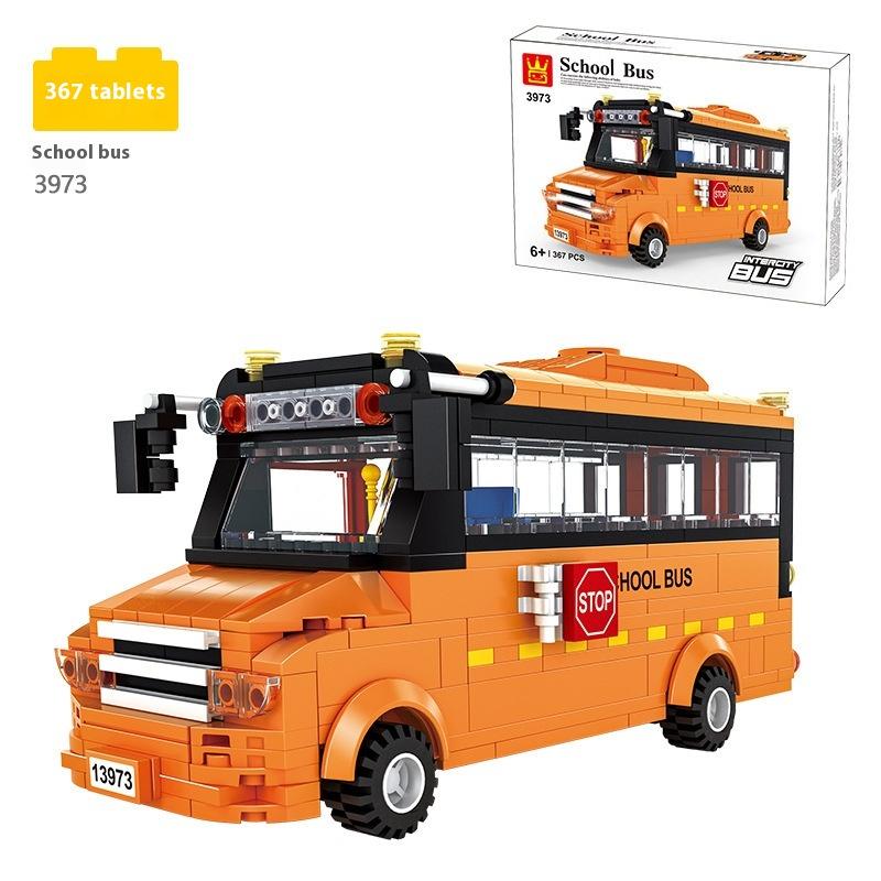 Camioane grele Autobuz Camioane Particule mici Mașini pentru copii Asamblare blocuri de construcție Jucării intelectuale