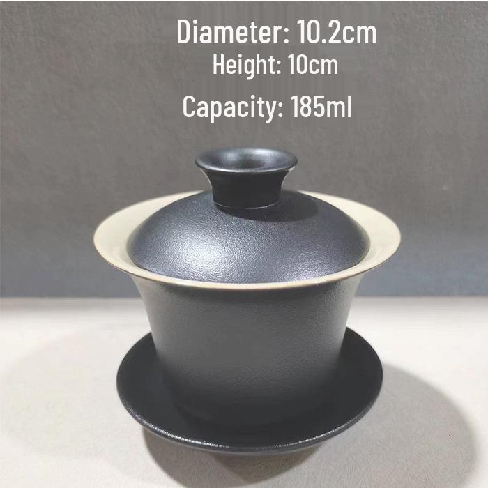 Special Clearance: Black Pottery Teapot Set - Japanese Retro Coarse Ceramic, Anti-Scald, Side Handle, Kung Fu Style
