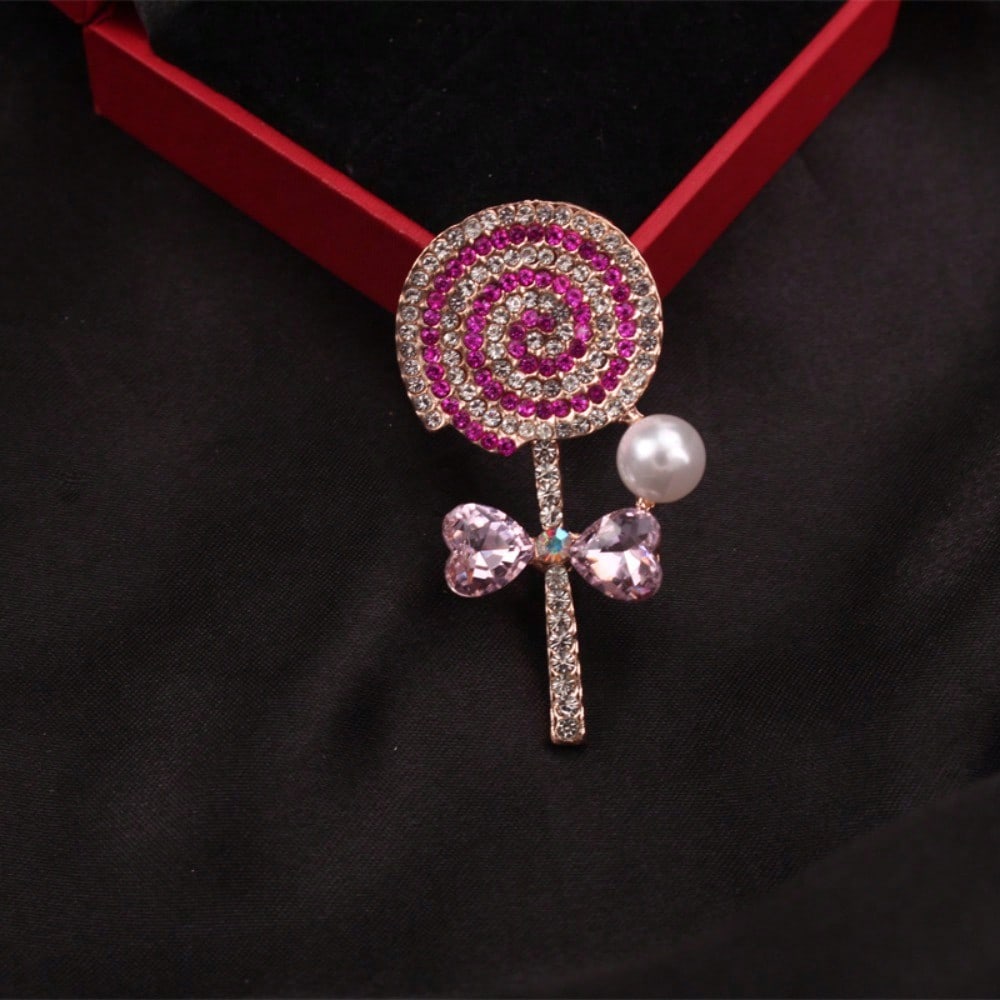 1pc Ladies' Lollipop Brooch & Pin Jewelry - Retro Elegant, Unique Design, Retro Elegant, for Scarves/Jackets, Ideal Holiday Gift