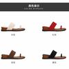 Grape Mother Studiolee Leather Version Increased Height by 4cm~ One-word Belt Outer Wear Cover Toe Herringbone Flat Bottom Toe Slippers