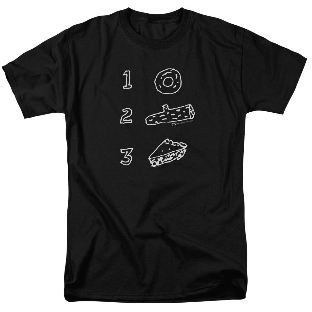 Twin Peaks Pie Log Donut T Shirt Mens Licensed Classic TV Show Black XXL