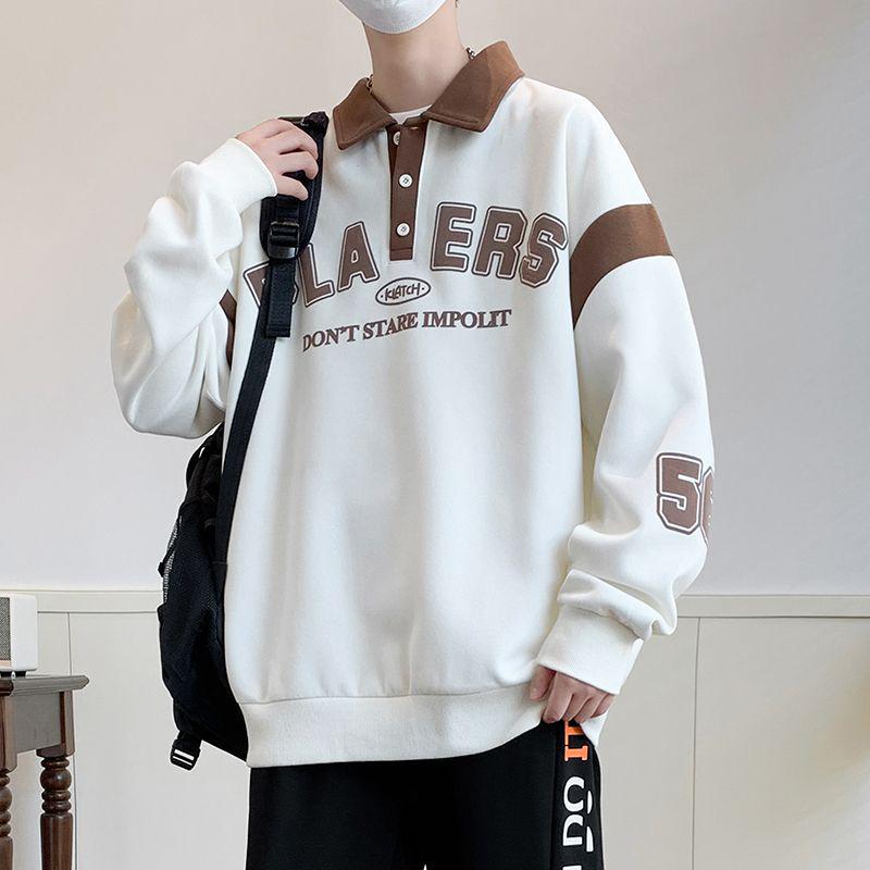 

Autumn Trendy Teen Lapel Polo Hoodie for Junior and Senior High Students L 105-120 lbs
