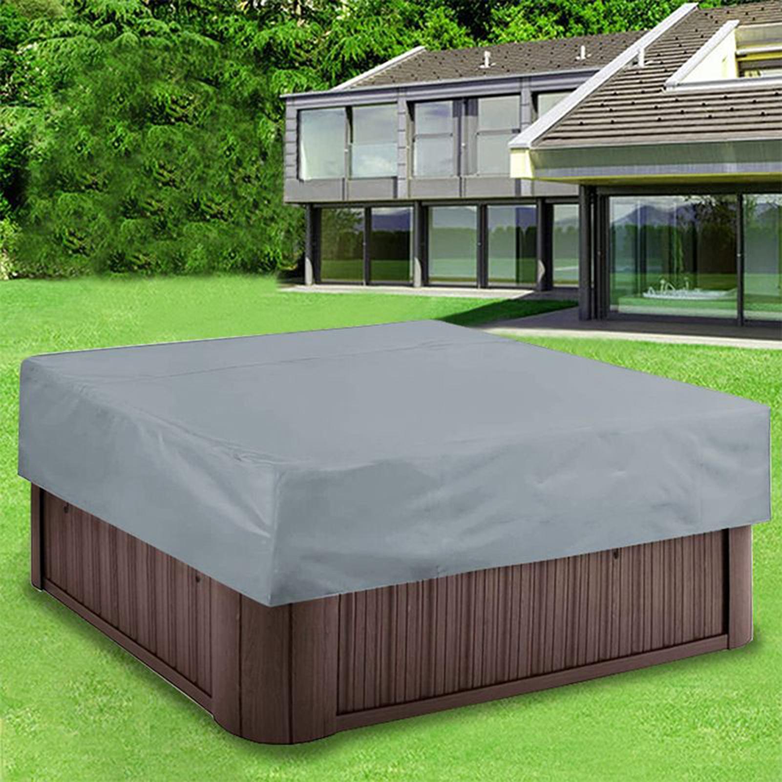 Hot Tub Cover Waterproof Square Replacement UV Protection Square Spa Covers For Outdoor Garden Backyard Deck Poolside nero