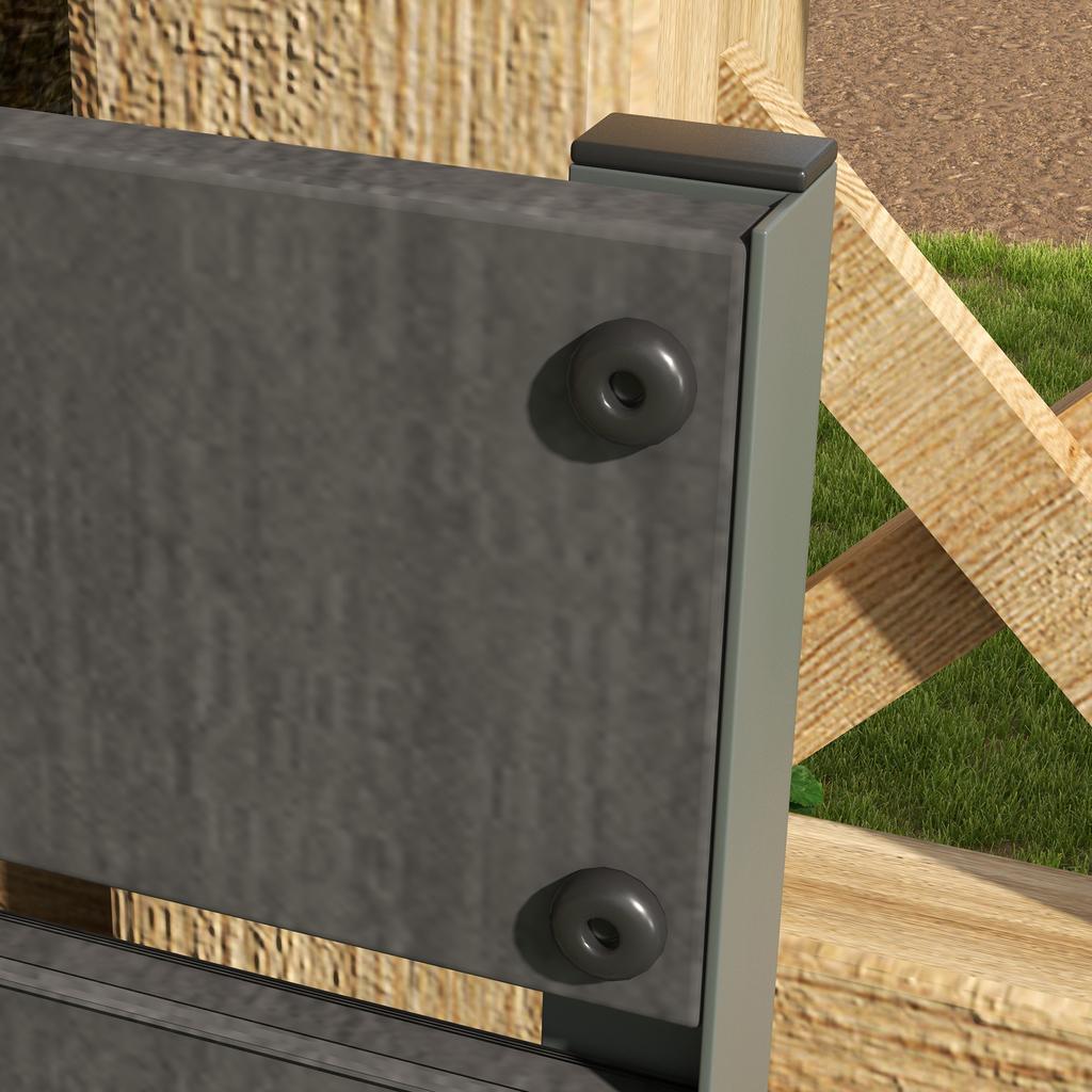 Raised Bed For Garden Planter With Trellis For Climbing Plants Vines Planter Box With Drainage Gap Dark Grey