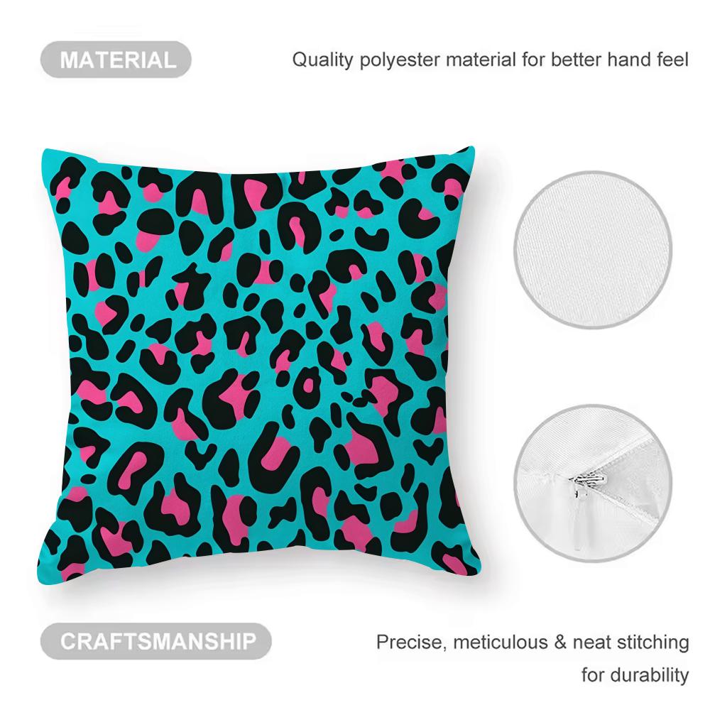 Leopard Print Cushion Cover Comfortable Reversible Pillow Cover Ideal For Car Sofa Bedroom & Beyond