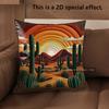 2D Boho Desert Sunset Throw Pillow Covers Pattern Cushion Cover Suitable For Sofa Bedroom Car Pillow Cover