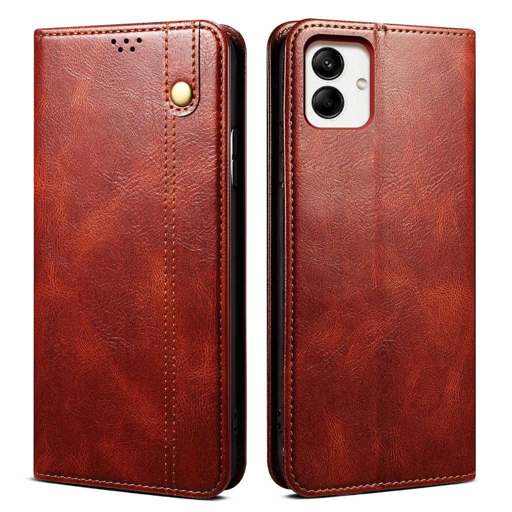 For Samsung Galaxy A07 Case Crazy Horse Texture Waxy Leather Wallet Stand Phone Cover