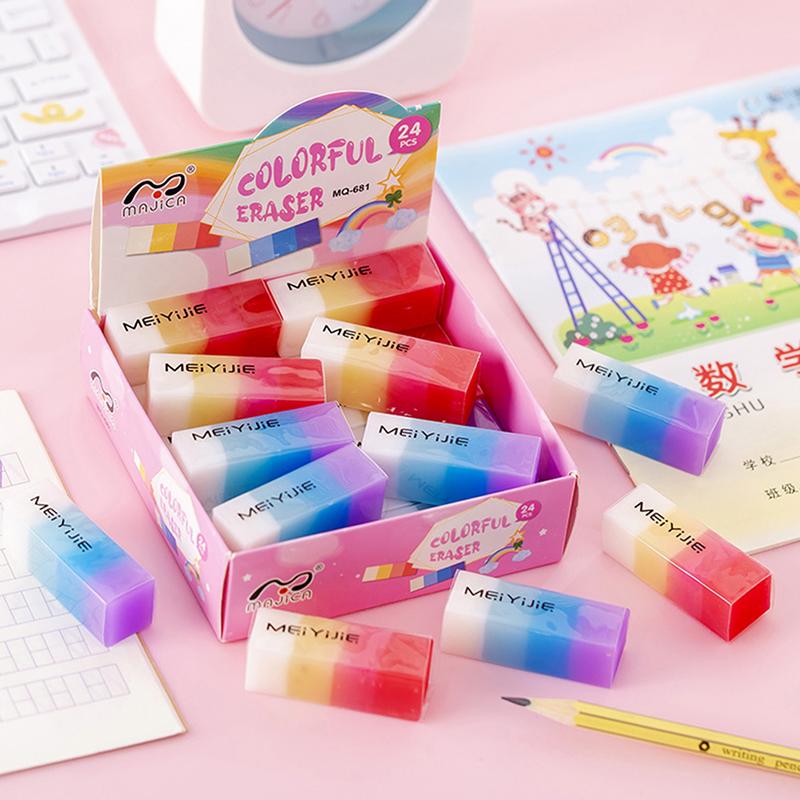 Comprar 1Pieces Erasers Gradient Jelly Color Cubes Student Fresh Pencil
