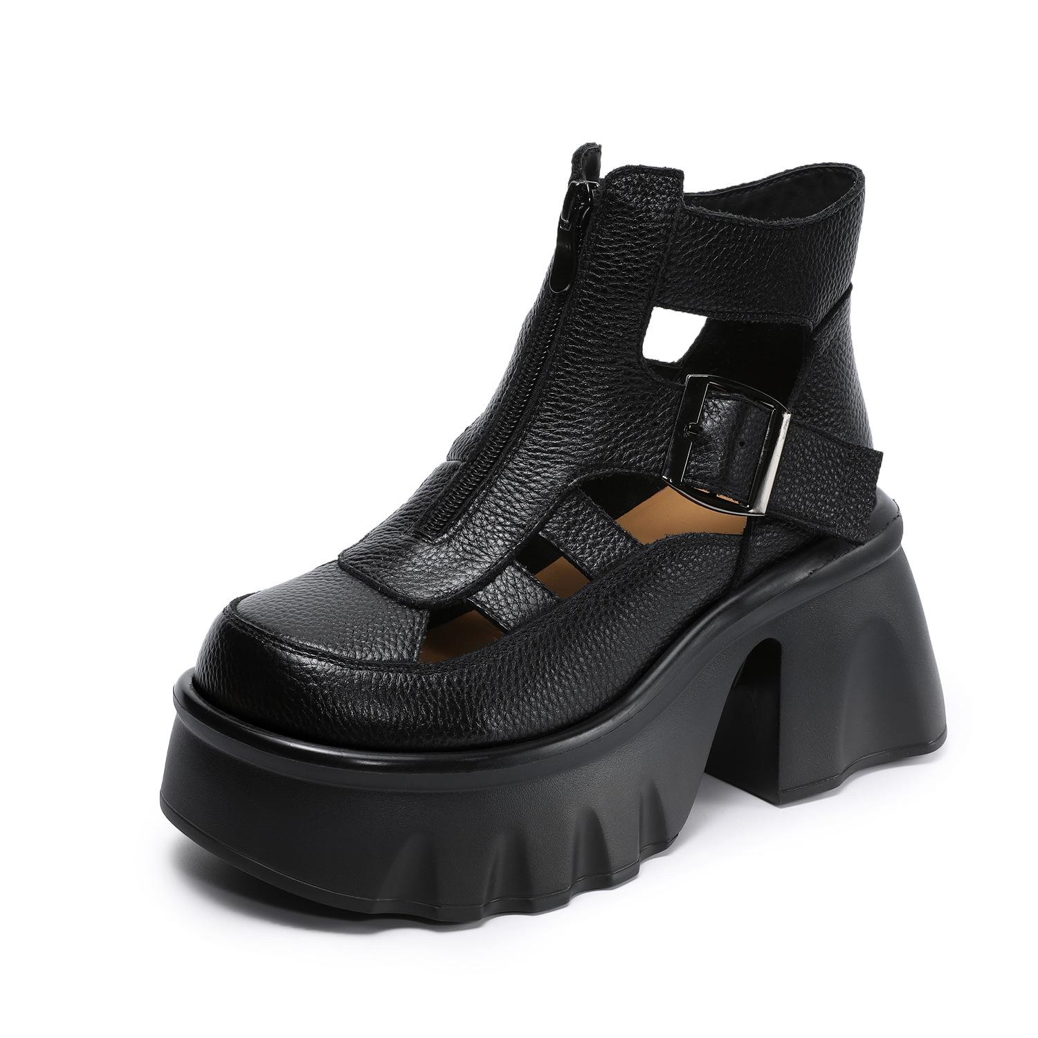 Johnature Retro Romiešu Sandales Genuine Leather
