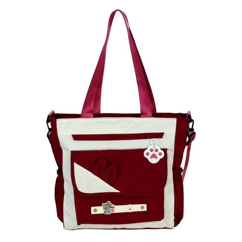 

Женская сумка через плечо в сочетающейся цветовой гамме, новая универсальная сумка-мессенджер для студентов, большая вместимость, трендовый женский рюкзак one size fits all красный