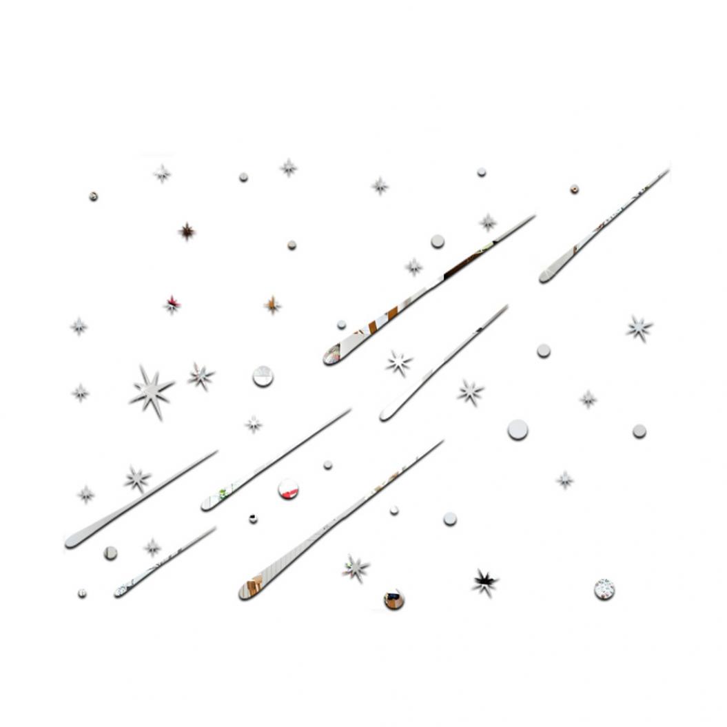 

Метеоритные дожди, звезды, зеркальные настенные художественные наклейки, сделай сам, наклейка, детская комната, домашний декор серебряный