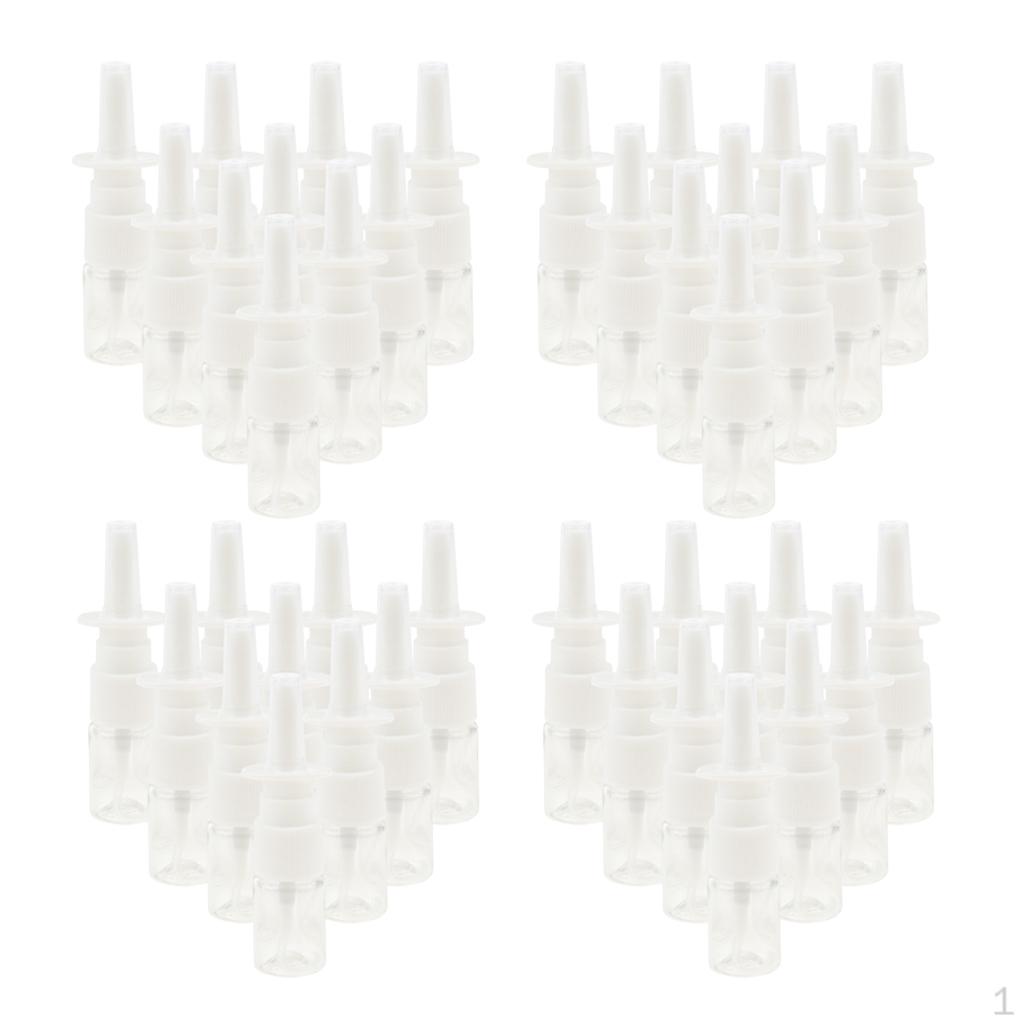 

40 штук 5 мл пластиковых флаконов для назального спрея с помповым распылителем тонкого распыления, прозрачные