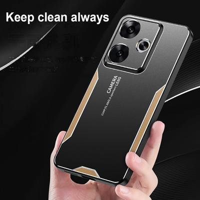 Capa de Metal Fosca Ultrafina à Prova de Choque em Liga de Alumínio para Xiaomi Redmi Turbo 3 Capa Redmi Turbo 3 Protetor de Câmera Capa Bumper Macia Capa Traseira