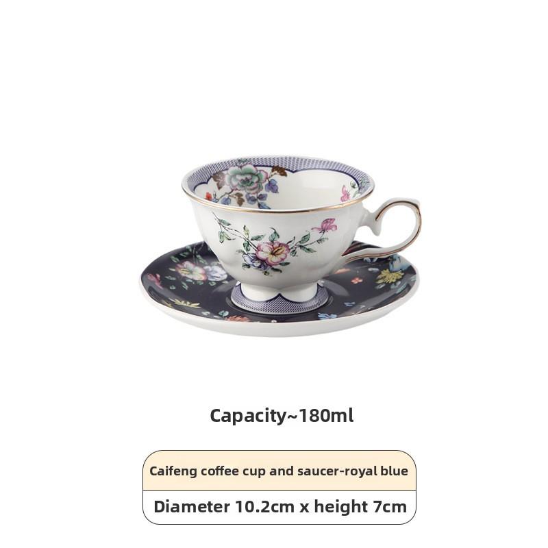 European-style flower coffee cup saucer Western-style retro gold ceramic mug home senior sense teacup